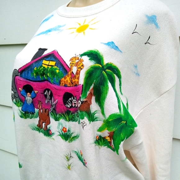 Vintage Handpainted Sweatshirt - Picture 1 of 7
